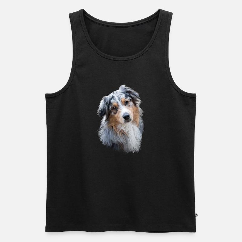 Australian Shepherd - Männer Premium Bio Tank Top - Schwarz