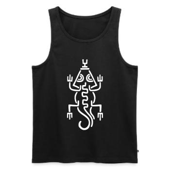 Tribal White Lizard - Men's Premium Organic Tank Top - black - Front - AI Model Male 178 light (178cm)