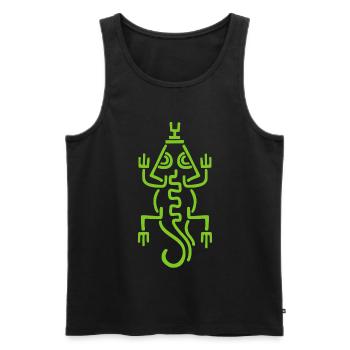 Tribal Green Lizard - Men's Premium Organic Tank Top - black - Front - AI Model Male 178 light (178cm)