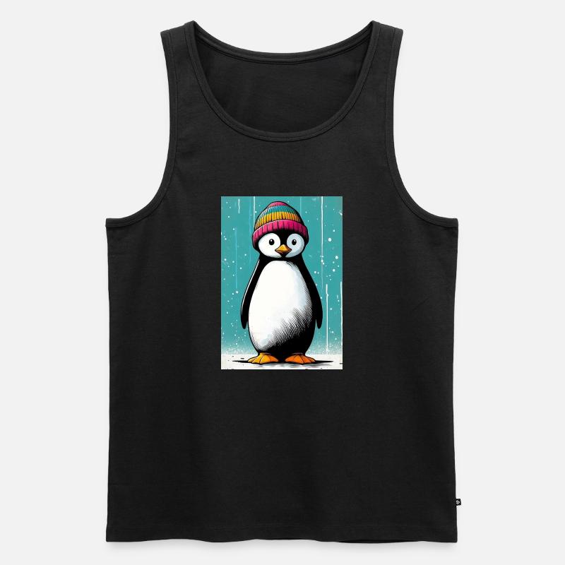 Pinguin - Männer Premium Bio Tank Top - Schwarz