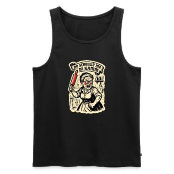Do schwillt ma dä Kamm - Badische Sprüche - Männer Premium Bio Tank Top - Schwarz - Vorne - Michal (187cm)