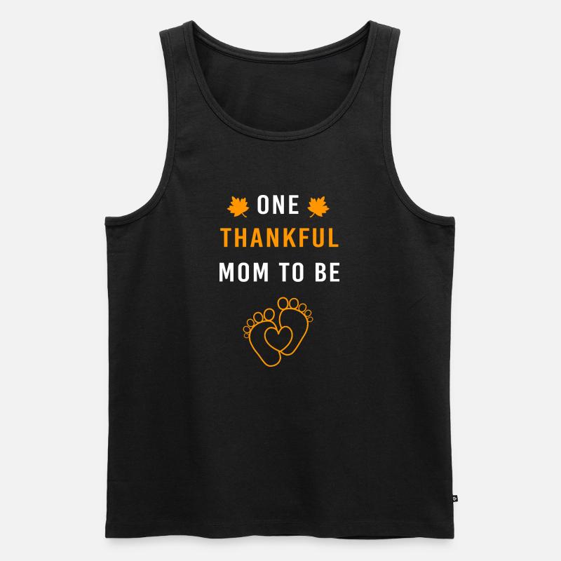 Thanksgiving Gender Reveal Werdende Mutter - Männer Premium Bio Tank Top - Schwarz