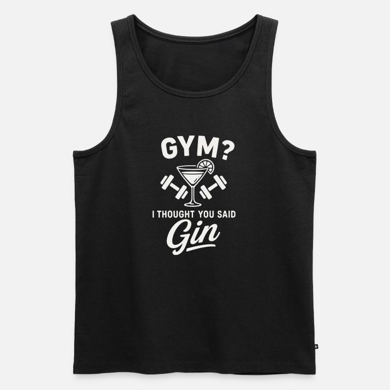 Gym oder Gin ? - Männer Premium Bio Tank Top - Schwarz