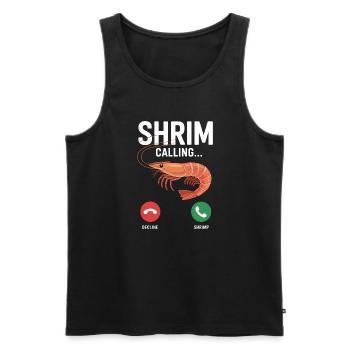 Shrim appelle - Mèmes Brainrot amusants - Débardeur bio Premium Homme - noir - Devant - AI Model Male 178 light (178cm)