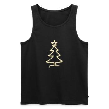 Urban Christmas Tree – One Line Art Weihnachts Des - Männer Premium Bio Tank Top - Schwarz - Vorne - AI Model Male 178 light (178cm)