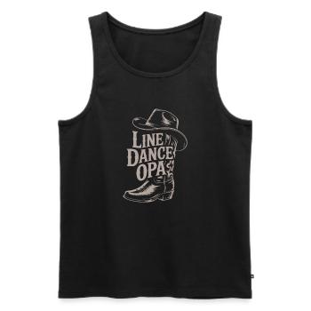 Line Dance Grandpa's Western Boot - Men's Premium Organic Tank Top - black - Front - AI Model Male 178 light (178cm)