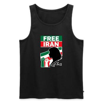 Free Iran - Männer Premium Bio Tank Top - Schwarz - Vorne - AI Model Male 178 light (178cm)