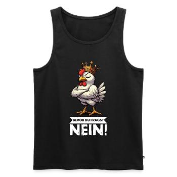 Avant que vous ne demandiez pas de poulets, poulet, amoureux du poulet - Débardeur bio Premium Homme - noir - Devant - Michal (187cm)