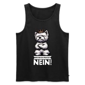 Avant que vous ne demandiez, pas de Westie Westland Terrier - Débardeur bio Premium Homme - noir - Devant - Michal (187cm)