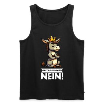 Bevor Du Fragst Nein Esel Eselchen Eselhalter   - Männer Premium Bio Tank Top - Schwarz - Vorne - AI Model Male 178 light (178cm)