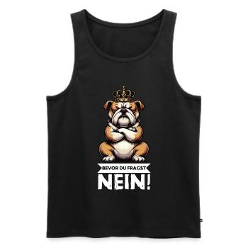 Before you ask No English Bulldog Bully - Men's Premium Organic Tank Top - black - Front - Michal (187cm)
