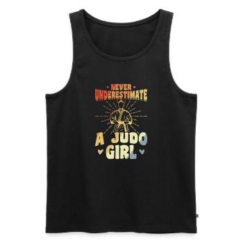 Judo Mädchen - Männer Premium Bio Tank Top - Schwarz - Vorne - AI Model Male 178 light (178cm)