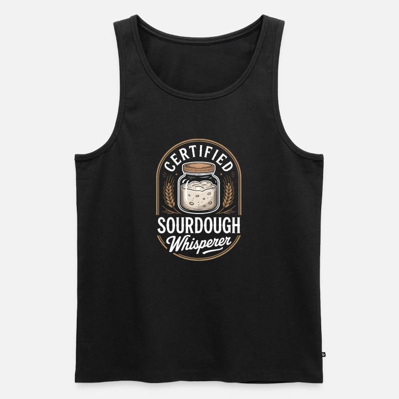 Zertifizierter Sauerteigflüsterer - Männer Premium Bio Tank Top - Schwarz