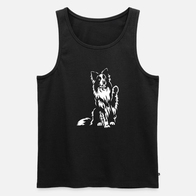Border Collie "Black Edition" - Männer Premium Bio Tank Top - Schwarz