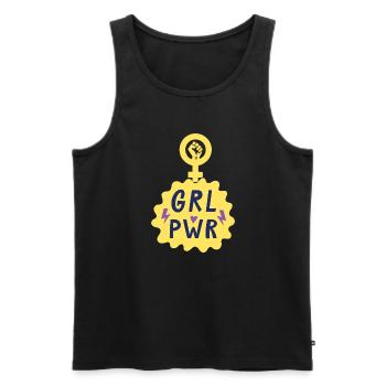 Girl power design, strong, loud and confident! - Men's Premium Organic Tank Top - black - Front - AI Model Male 178 light (178cm)