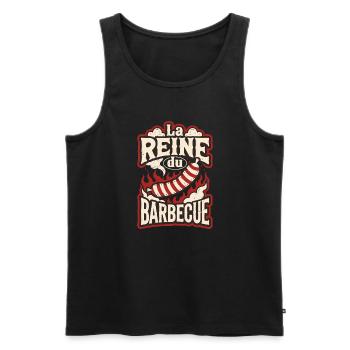 Queen of Barbecue: Sausage on Fire - Men's Premium Organic Tank Top - black - Front - AI Model Male 178 light (178cm)