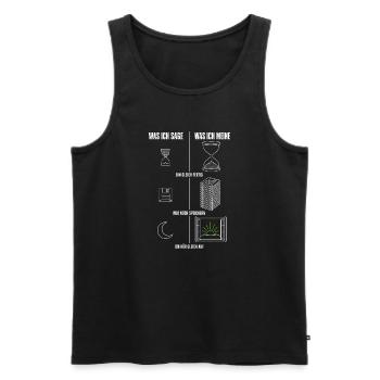 Was ich sage Was ich meine Gamer Zocker Herren - Männer Premium Bio Tank Top - Schwarz - Vorne - Michal (187cm)
