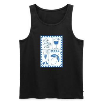 Dolce Vita - Männer Premium Bio Tank Top - Schwarz - Vorne - Michal (187cm)