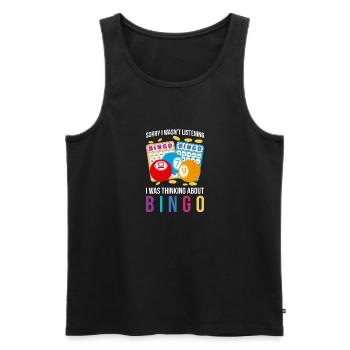 Bingo Shirt Gift Idea - Men's Premium Organic Tank Top - black - Front - Michal (187cm)