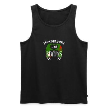 Programmer Love Brains Shirt - Männer Premium Bio Tank Top - Schwarz - Vorne - AI Model Male 178 light (178cm)
