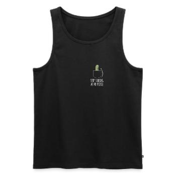 Sac de poitrine Pickle Shirt Cadeau - Débardeur bio Premium Homme - noir - Devant - AI Model Male 178 light (178cm)