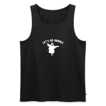 Lets Go Ghouls Shirt Ghost Halloween - Men's Premium Organic Tank Top - black - Front - Michal (187cm)