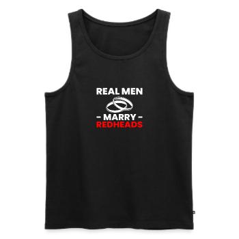 Real Man Marry Redhead Wedding Marriage - Men's Premium Organic Tank Top - black - Front - AI Model Male 178 light (178cm)