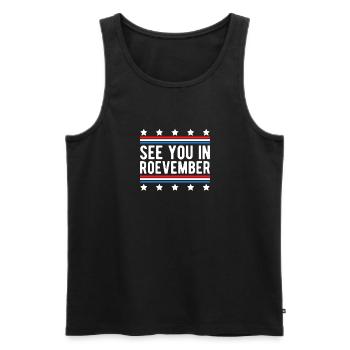 Rendez-vous à Roevember Shirt Gift Féminisme - Débardeur bio Premium Homme - noir - Devant - Michal (187cm)