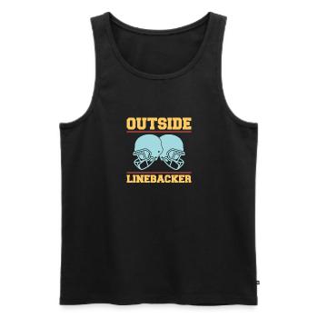 Outside Linebacker Shirt Geschenk - Männer Premium Bio Tank Top - Schwarz - Vorne - Michal (187cm)