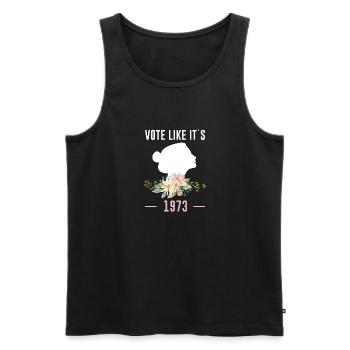 Votez comme si c’était 1973 Shirt Roevember - Débardeur bio Premium Homme - noir - Devant - AI Model Male 178 light (178cm)