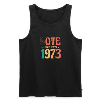 Votez comme si c’était 1973 Shirt Roevember - Débardeur bio Premium Homme - noir - Devant - AI Model Male 178 light (178cm)
