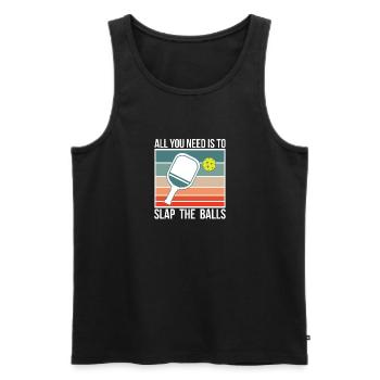 Tout ce dont vous avez besoin est de gifler les balles Pickleball Shirt - Débardeur bio Premium Homme - noir - Devant - AI Model Male 178 light (178cm)