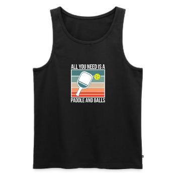 All You Need Is A Paddle And Balls Pickleball - Männer Premium Bio Tank Top - Schwarz - Vorne - AI Model Male 178 light (178cm)