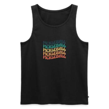 Vintage Retro Pickleball Shirt Geschenk - Männer Premium Bio Tank Top - Schwarz - Vorne - Michal (187cm)