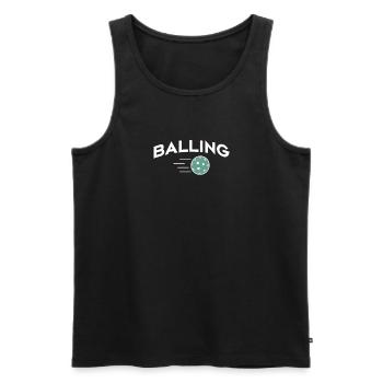 Balling Pickleball Shirt Geschenk - Männer Premium Bio Tank Top - Schwarz - Vorne - Michal (187cm)