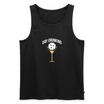 Day Drinking Shirt Pickleball Gift - Men's Premium Organic Tank Top - black - Front - Michal (187cm)