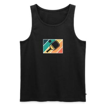 Vintage Retro Pickleball Shirt Geschenk - Männer Premium Bio Tank Top - Schwarz - Vorne - Michal (187cm)