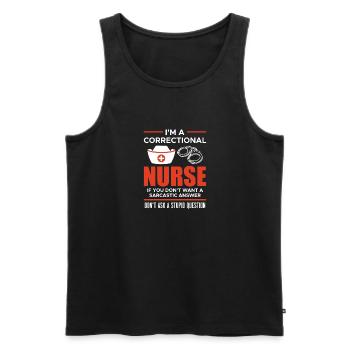 Dans un cadeau de chemise d’infirmière correctionnelle - Débardeur bio Premium Homme - noir - Devant - Michal (187cm)