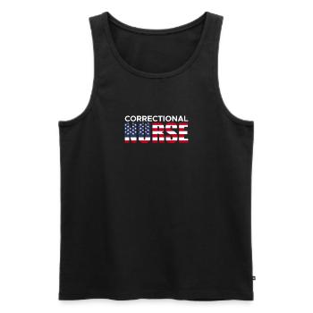 Infirmière correctionnelle USA Flag America Flag - Débardeur bio Premium Homme - noir - Devant - Michal (187cm)