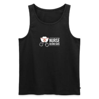 Nursing Behind Bars Shirt Correctional Nurse - Men's Premium Organic Tank Top - black - Front - Michal (187cm)