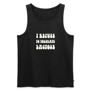 I Refuse To Tolerate Lactose Shirt - Männer Premium Bio Tank Top - Schwarz - Vorne - AI Model Male 178 light (178cm)