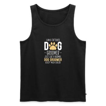 Chemise de toiletteur pour chien cadeau coiffeur pour chien - Débardeur bio Premium Homme - noir - Devant - AI Model Male 178 light (178cm)