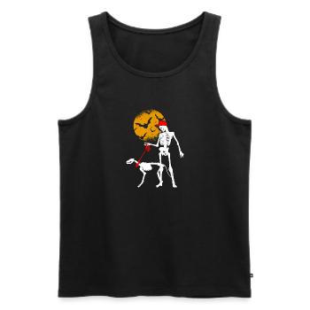 Halloween Dog Hunde Besitzer Sitter - Männer Premium Bio Tank Top - Schwarz - Vorne - AI Model Male 178 light (178cm)