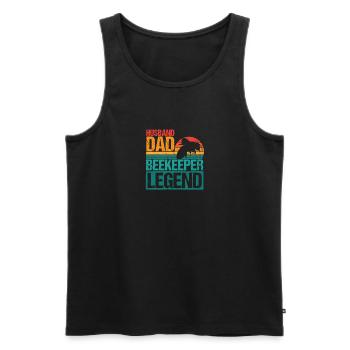 Mari Papa Apiculteur Légende Chemise Imker - Débardeur bio Premium Homme - noir - Devant - Michal (187cm)