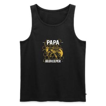Papa Beekeeper Chemise Cadeau Père Day - Débardeur bio Premium Homme - noir - Devant - Michal (187cm)