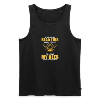 Si vous pouvez lire ceci, j’ai été forcé de quitter mes abeilles - Débardeur bio Premium Homme - noir - Devant - AI Model Male 178 light (178cm)