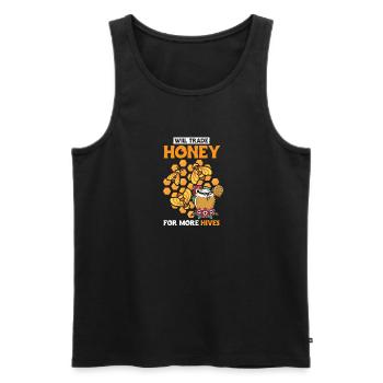 Will Trade Honey For More Hives Shirt - Men's Premium Organic Tank Top - black - Front - Michal (187cm)