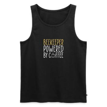 Beekeeper Powered By Coffee - Männer Premium Bio Tank Top - Schwarz - Vorne - AI Model Male 178 light (178cm)