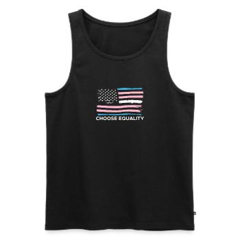 Drapeau des États-Unis Huma Trans LGBT Choose Equality - Débardeur bio Premium Homme - noir - Devant - Michal (187cm)