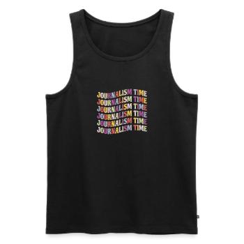 Journalism Time Shirt Gift - Men's Premium Organic Tank Top - black - Front - AI Model Male 178 light (178cm)